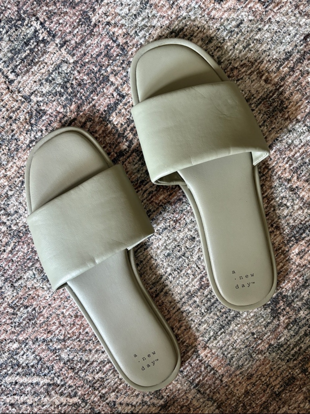 a new day Olive Green Slide Sandals size 9